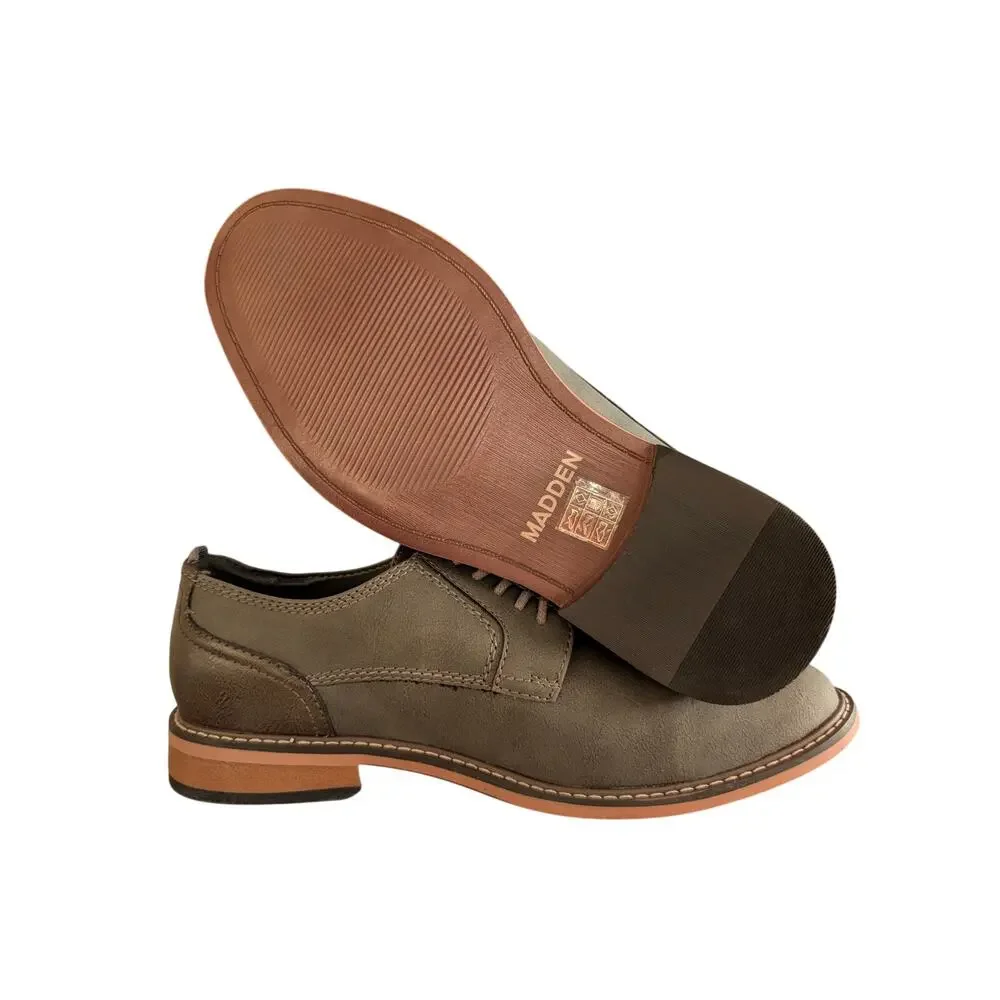 Madden Oxford M-Allou Mens 8 Grey Nubuck Lightweight‎ Lace Up Dress Shoes NWB